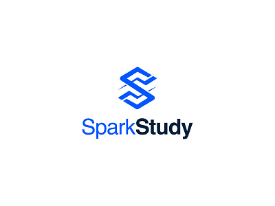 sparkstudy abstract clean college creative design education educational graphics inforamtion letter s logo simple spark student study