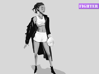 Fitness Girl boxing fitness girl illustration