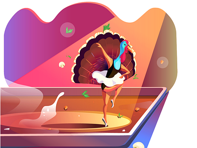 Turkey Ballet Dancer animal ballet dancer dancing dramatic turkey turkey day vector