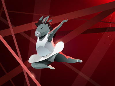 Donkey Ballet Dancer animal ballet dancer donkey dramatic illustration vector