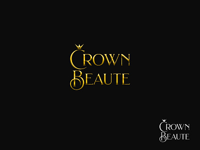 Crown Beaute design gold golden graphic logo vector
