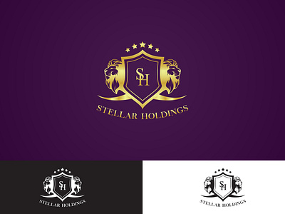 "Stellar Holdings" Logo brand and identity design gold logo vector