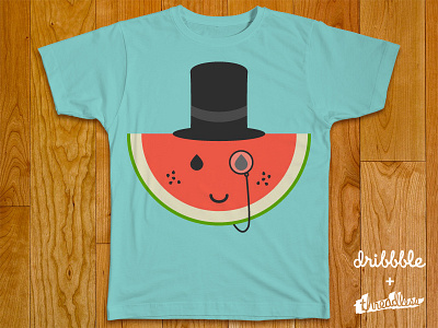Fancy Melon Shirt hat melon monocle seeds top vector watermelon
