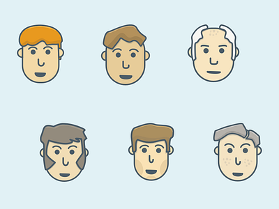 Random faces character people persona sketch vector