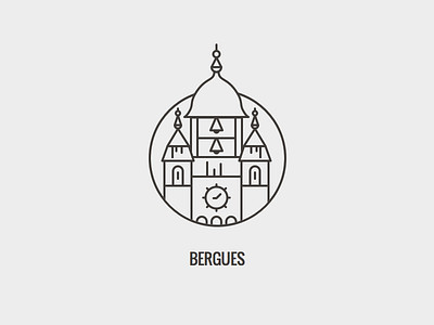 Bergues Icon bergues city france icon sketch