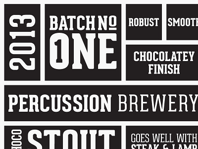 Percussion Brewery Batch One beer packaging typography