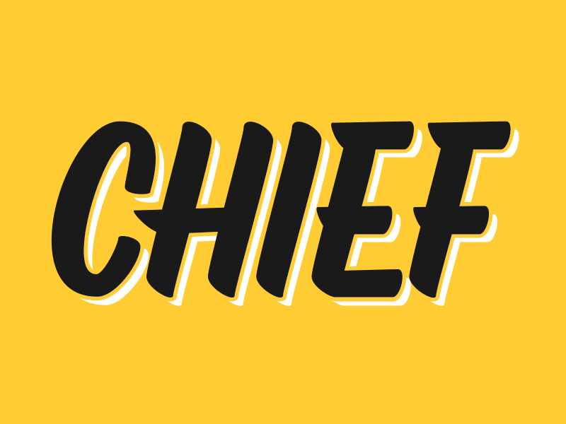 Chief brush casual lettering script type vector