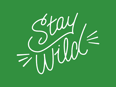 Stay Wild doodle lettering script singleweight type vector