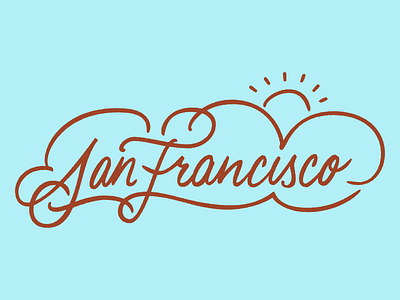 San Francisco lettering practice script sketch