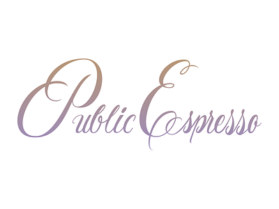 Public Espresso coffee lettering practice vector wip
