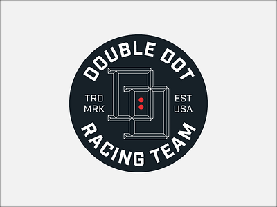 Double Dot Racing badge brand go kart logo racing typography