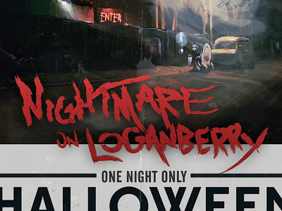 Nightmare on Loganberry Poster (2014) darkart haunt househaunt painting photoshop poster posterart
