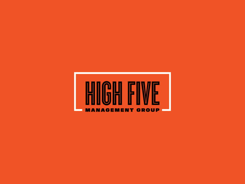 High5 black branding cannabis logo mmj orange typography white