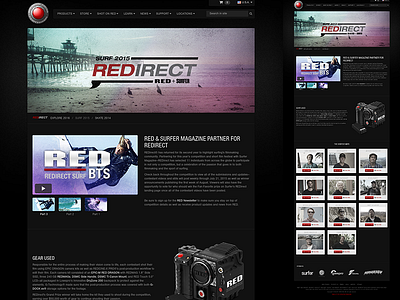 REDIRECT SURF - RED + Surfer Magazine behind the scenes landing page red digital cinema surfer magazine surfing video