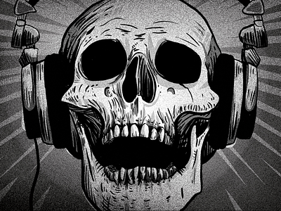 Deaf Forever cans cover art grit illustration noise skull spotify