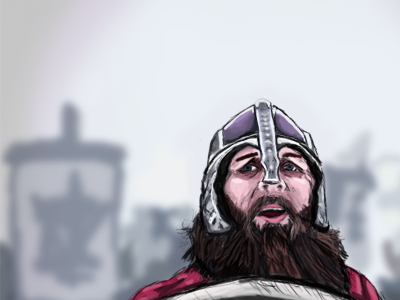 Monochromatic background digital painting illustration viking workinprogress