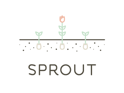 Sprout Logo Variation branding floral hand drawn type illustration logo organic