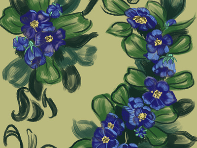 flowers pattern digital paint flowers illustration pattern