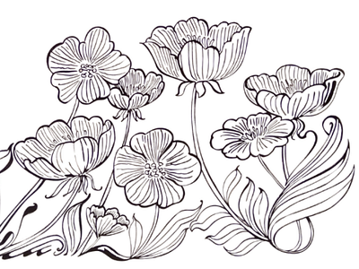 Flowers flowers ink line