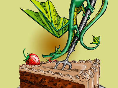 Dragon And Cake cake dragon strawberry