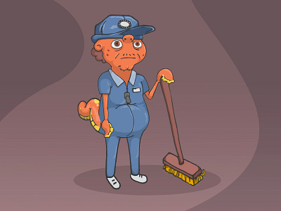 Space Janitor Character Illustration