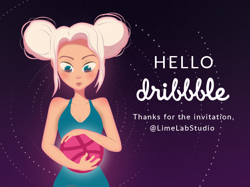 Hello Dribbble animation design hello dribble hellodribbble illustration thanks welcome shot