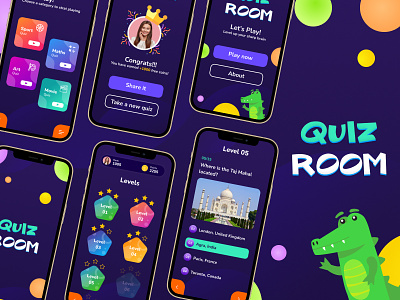 QUIZROOM - Quiz game App UI kit game ideas infographic iphone kit question quiz ui