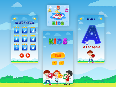 ABC Kids - learning Game App UI Kit abc alphabet android children game games ios kits lear learning nursery ui