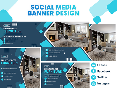 Social Media ads Banner Kit ads banner branding creative facebook instagram kits linkedin media post social twitter