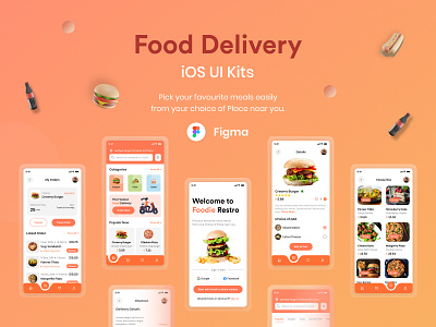 Food Delivery IOS UI Kits delivered delivery favourite food goodness ios online ordering platform restaurants serving touchfoodie
