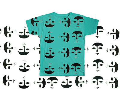 Faces T-Shirt fashion illustration illustration pattern pattern design screenprint t shirt t shirt design t shirt mockup