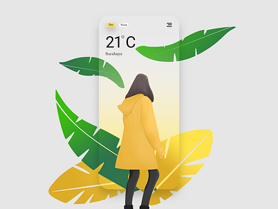 Weather Widget Mobile app branding design graphic design illustration layout mobile ui ux widget