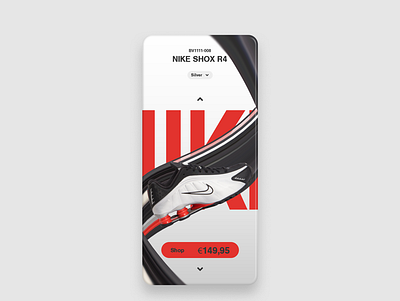 Nike Shox R4 Showcase - Mobile App app branding design graphic design layout logo mobile nike ui ux