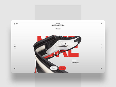 Nike Shox R4 Showcase - Landing Page branding design graphic design layout logo mockup nike ui ux web