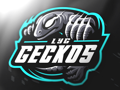 LYG Geckos - Lizard / Reptile Sports Mascot Logo Design character esports gaming gecko graphic design lizard logo design mascot mascot logo salamander sports