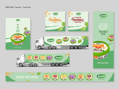 Hamazon – earlier stage [suggestion 1] banner branding food graphic language graphics hummus poster rollup supermarket tag truck visual language