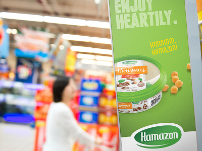 Hamazon advertising aisle sign banner branding consumer product branding food food packaging design packaging product branding supermarket