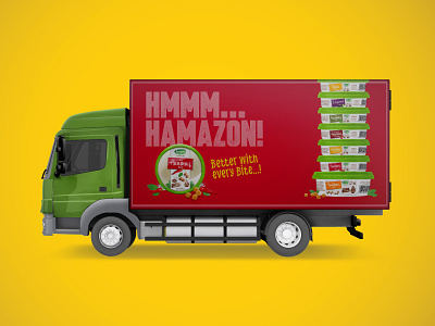 Hamazon advertising branding consumer branding food food branding hummus product branding spread supermarket truck