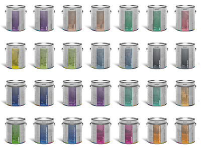 Denalt can color colours hardware store interior label paint paint label product labels series shelf product warehouse