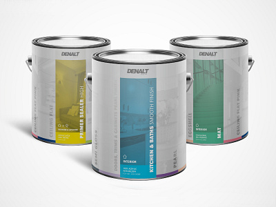 Denalt can color colours hardware store interior label paint paint label product label series shelf product warehouse