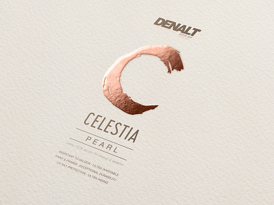 Denalt / Celestia branding color colour consumer branding emboss hardware label logo metallic paint product series