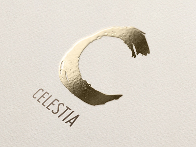 Denalt / Celestia branding calligraphy effect emboss gold letter logo metallic paint paper print effect typography