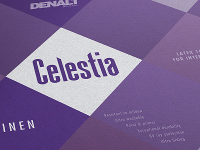 Denalt / Celestia branding consumer product hardware label label design logo paint paint can product series shelf product branding sticker wrap