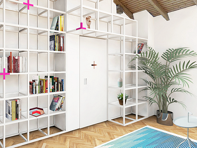 +SHELF carpet furniture home office home studio interior palm plant plus shelf studio work workplace