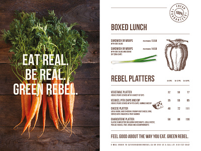 GREEN REBEL branding carrots fast food food green health identity menu restaurant slow food vegetarian veggies