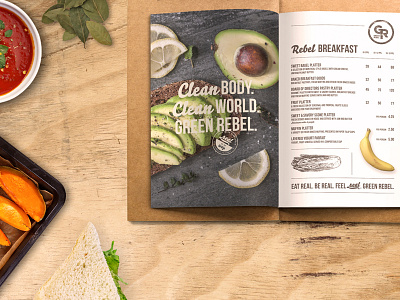 GREEN REBEL avocado branding food healthy identity menu restaurant tasty typography vegan vegetarian veggies