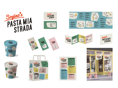 Pasta Mia branding fifties food graphic design identity italian local business logo pasta restaurant retro shop