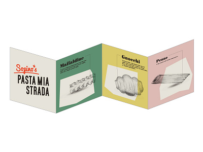Pasta Mia branding fifties food graphic language happy identity local business logo pasta restaurant retro style