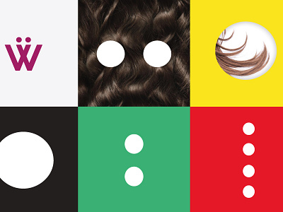 Wunderwig branding cheerful colour contrast fashion geometric graphic design hair happy logo styling typography