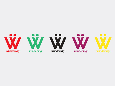 Wunderwig branding colorful colour fashion icon letter logo symbol typography w